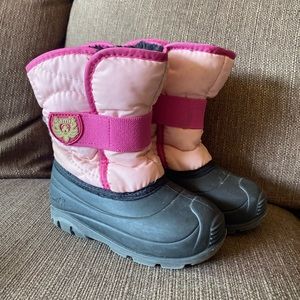 Snow boots toddler girl 9 Kamik pink black